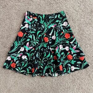 Kate Spade Skirt The Rules Tropical Floral Hummingbird Tiered Skirt Womens 00
